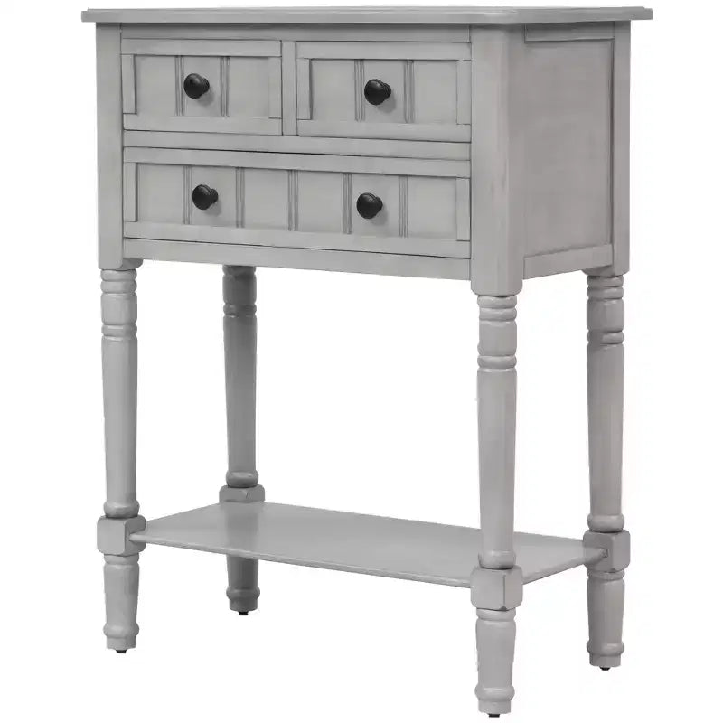 AndMakers Consolle rettangolare in legno da 23,7 pollici con 3 cassetti