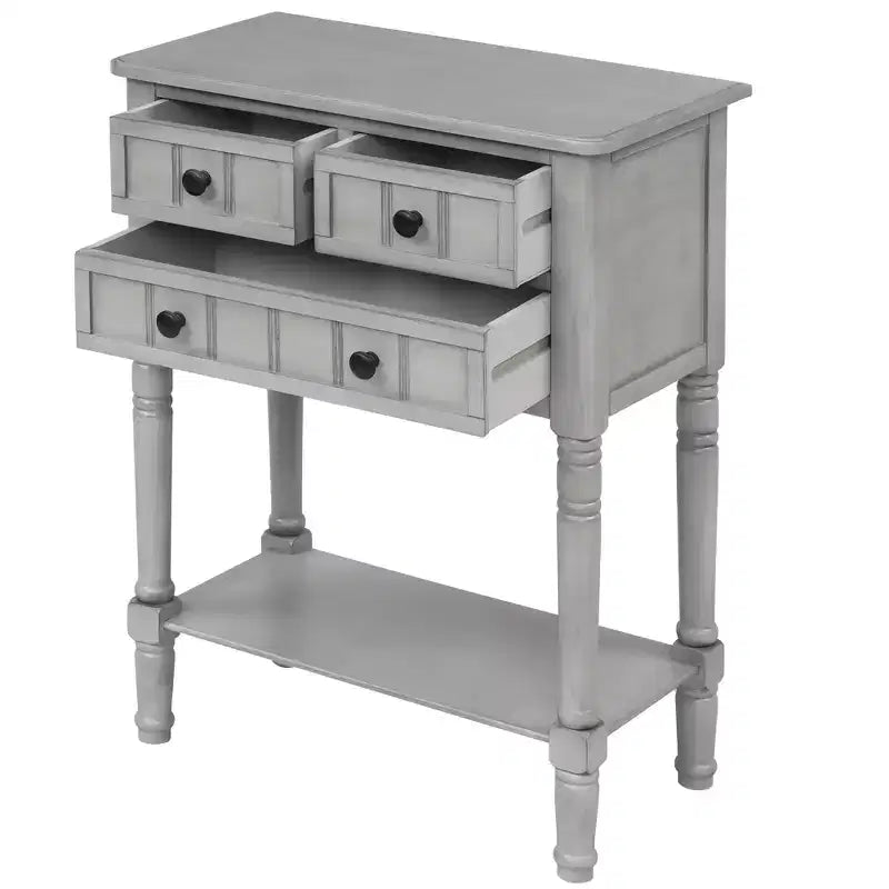 AndMakers Consolle rettangolare in legno da 23,7 pollici con 3 cassetti