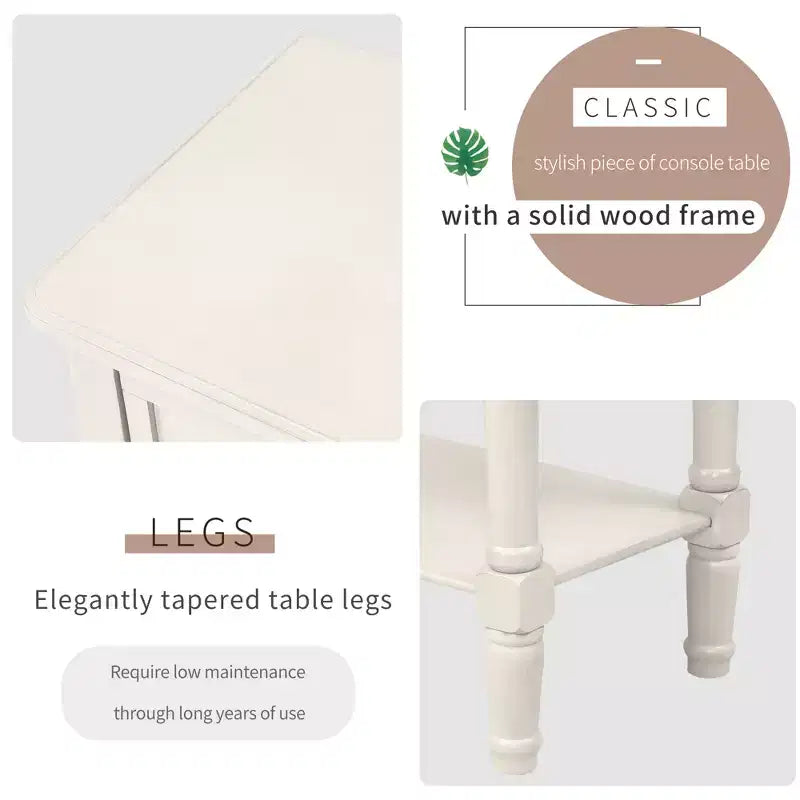 AndMakers Consolle rettangolare in legno da 23,7 pollici con 3 cassetti
