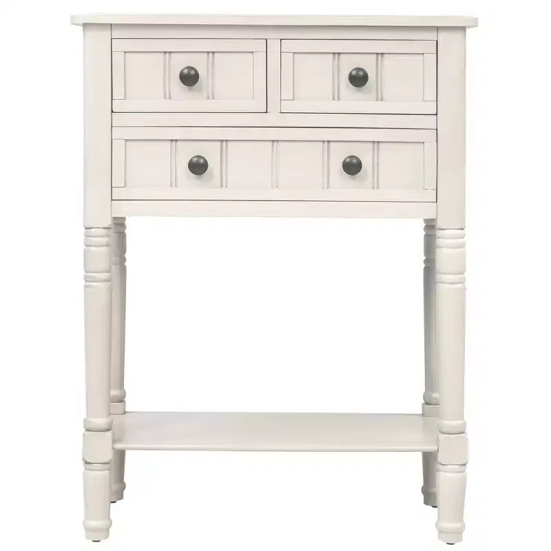 AndMakers Consolle rettangolare in legno da 23,7 pollici con 3 cassetti