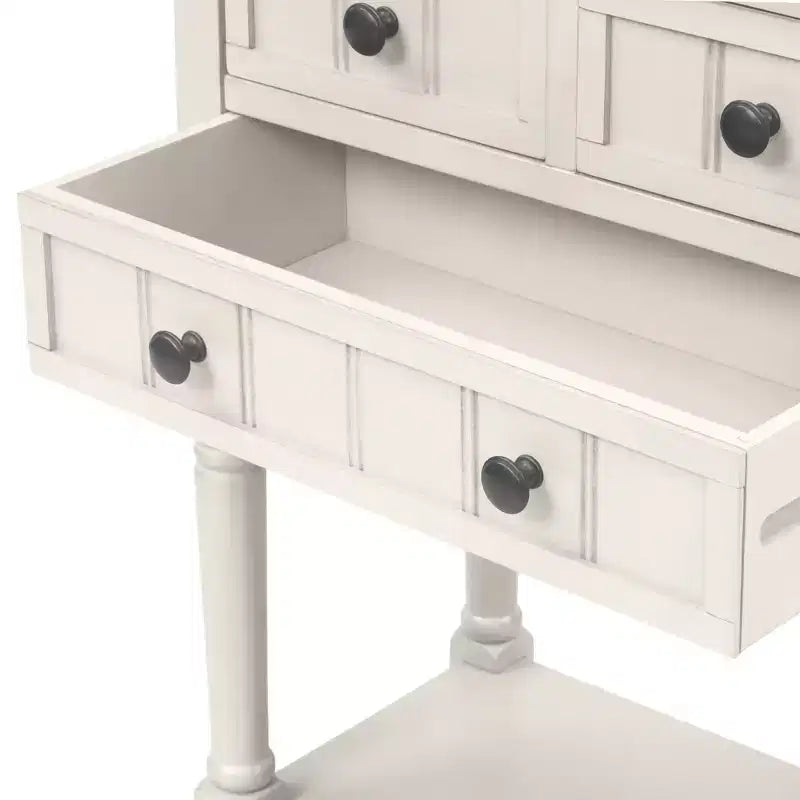AndMakers Consolle rettangolare in legno da 23,7 pollici con 3 cassetti