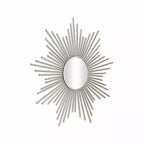 HomeRoots 32 Specchio da parete con cornice a raggiera in metallo argentato