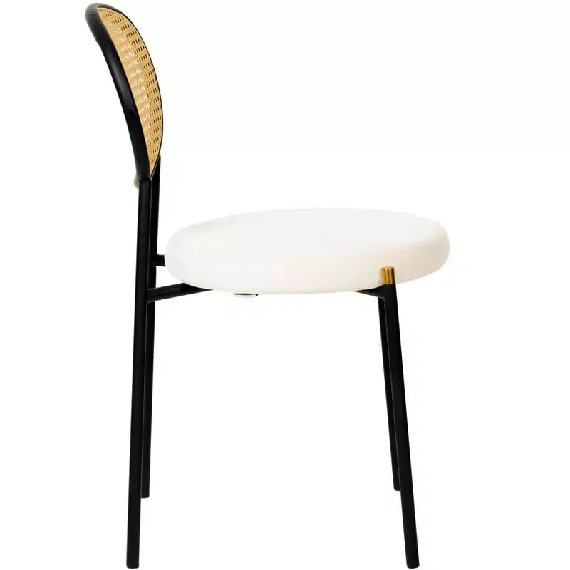 Set da pranzo LeisureMod 5 pezzi - Tavolo da pranzo rotondo da 36" con ripiano in MDF nero e base dorata, 4 sedie da pranzo in velluto con gambe in acciaio nero