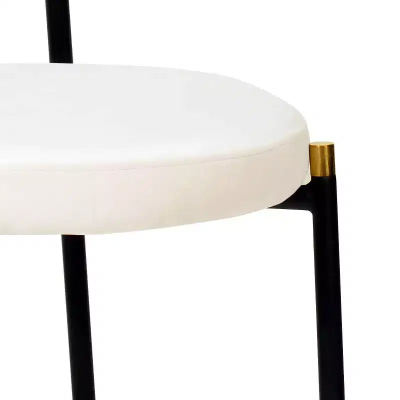 Set da pranzo LeisureMod 5 pezzi - Tavolo da pranzo rotondo da 36" con ripiano in MDF nero e base dorata, 4 sedie da pranzo in velluto con gambe in acciaio nero