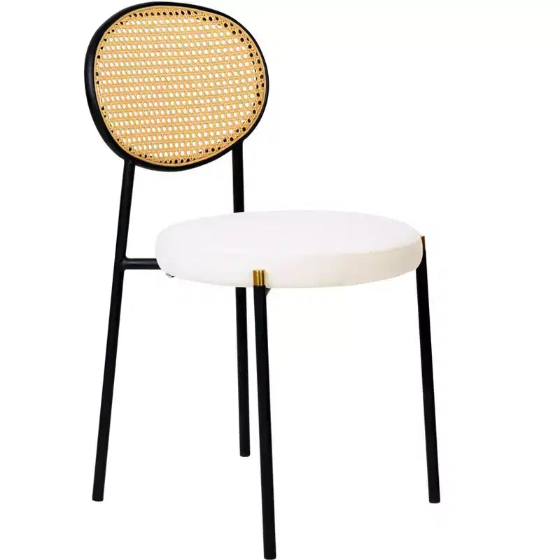 Set da pranzo LeisureMod 5 pezzi - Tavolo da pranzo rotondo da 36" con ripiano in MDF nero e base dorata, 4 sedie da pranzo in velluto con gambe in acciaio nero