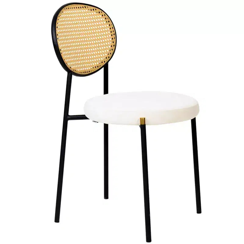 Set da pranzo LeisureMod 5 pezzi - Tavolo da pranzo rotondo da 36" con ripiano in MDF nero e base dorata, 4 sedie da pranzo in velluto con gambe in acciaio nero