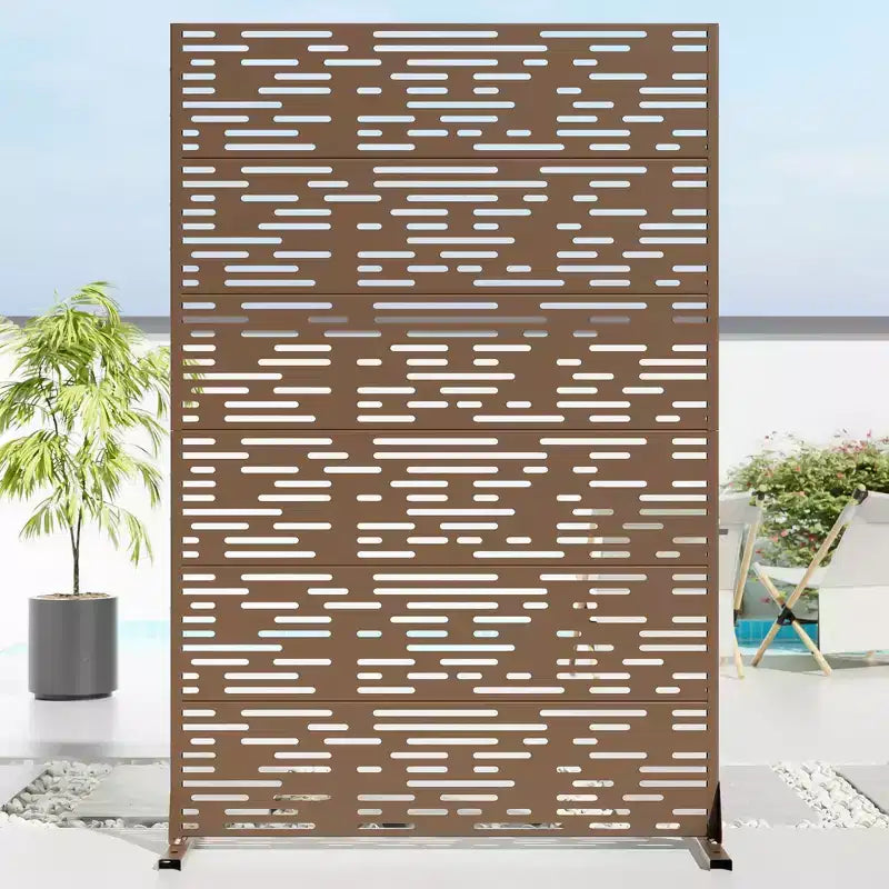 72 H47W Fioriera Dovelina in Metallo Nero con Schermo Grigliato per la Privacy per Patio, Giardino e Balconi di Bar