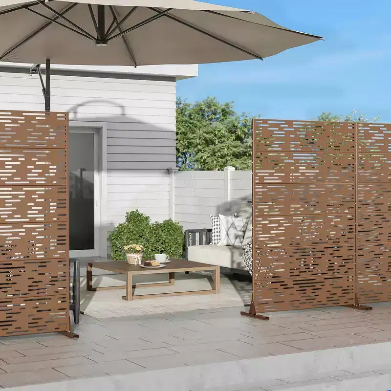 72 H47W Fioriera Dovelina in Metallo Nero con Schermo Grigliato per la Privacy per Patio, Giardino e Balconi di Bar