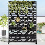 72 H47W Fioriera Dovelina in Metallo Nero con Schermo Grigliato per la Privacy per Patio, Giardino e Balconi di Bar