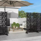 72 H47W Fioriera Dovelina in Metallo Nero con Schermo Grigliato per la Privacy per Patio, Giardino e Balconi di Bar