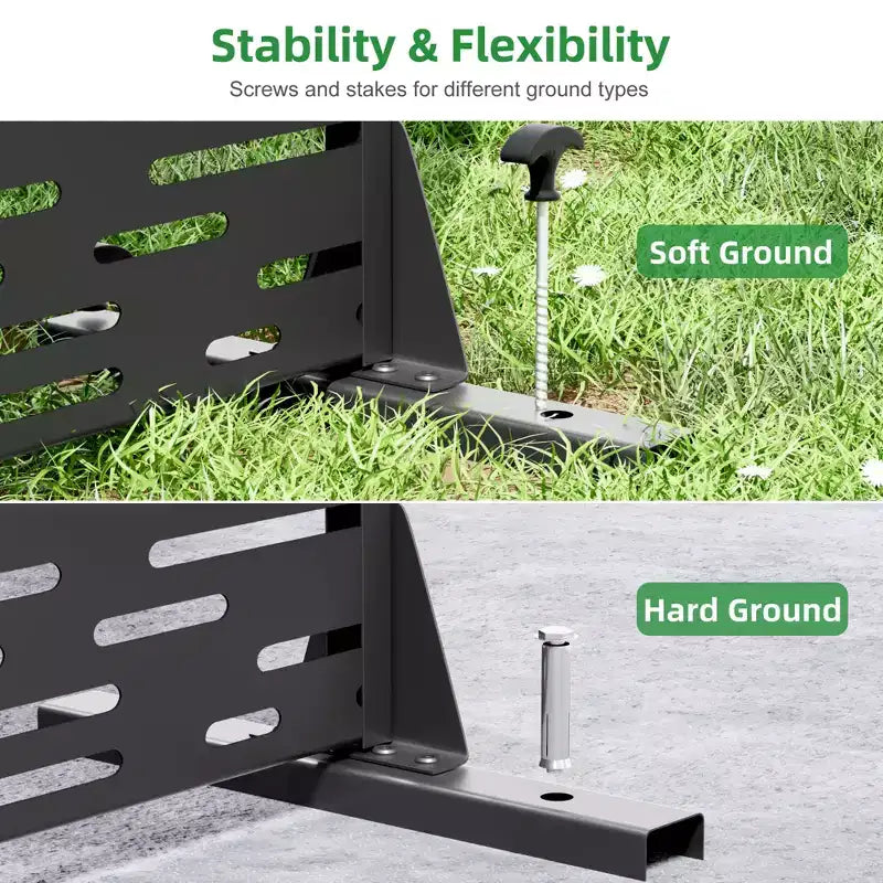 72 H47W Fioriera Dovelina in Metallo Nero con Schermo Grigliato per la Privacy per Patio, Giardino e Balconi di Bar