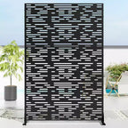 72 H47W Fioriera Dovelina in Metallo Nero con Schermo Grigliato per la Privacy per Patio, Giardino e Balconi di Bar