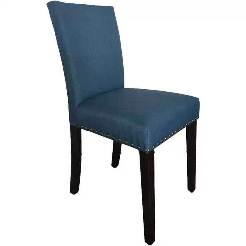 Set di 2 sedie imbottite da pranzo, sedie Parsons ergonomiche con schienale alto in tessuto e borchie per cucina/sala da pranzo/hotel