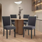 Set di 2 sedie imbottite da pranzo, sedie Parsons ergonomiche con schienale alto in tessuto e borchie per cucina/sala da pranzo/hotel