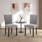 Set di 2 sedie imbottite da pranzo, sedie Parsons ergonomiche con schienale alto in tessuto e borchie per cucina/sala da pranzo/hotel