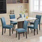 Set di 2 sedie imbottite da pranzo, sedie Parsons ergonomiche con schienale alto in tessuto e borchie per cucina/sala da pranzo/hotel