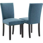 Upholstered Dining Chairs Set of 2  Ergonomic High-Back Fabric Parsons Chairs w/ Nailhead Trim for Kitchen/Dining Room/Hotel