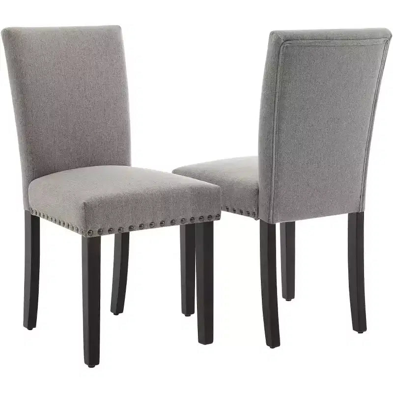 Set di 2 sedie imbottite da pranzo, sedie Parsons ergonomiche con schienale alto in tessuto e borchie per cucina/sala da pranzo/hotel