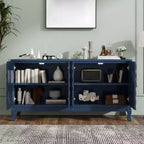 59 Mobile credenza a buffet, mobile contenitore in legno con ripiani regolabili, mobiletto bar per caffè a quattro ante, mobile console per soggiorno corridoio