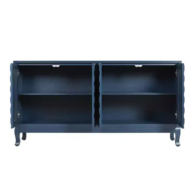 59 Mobile credenza a buffet, mobile contenitore in legno con ripiani regolabili, mobiletto bar per caffè a quattro ante, mobile console per soggiorno corridoio