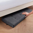 Panca contenitore/ottoman Ornavo Home pieghevole, capitonné, da 76 cm, in lino, con gambe, per camera da letto, ingresso e soggiorno