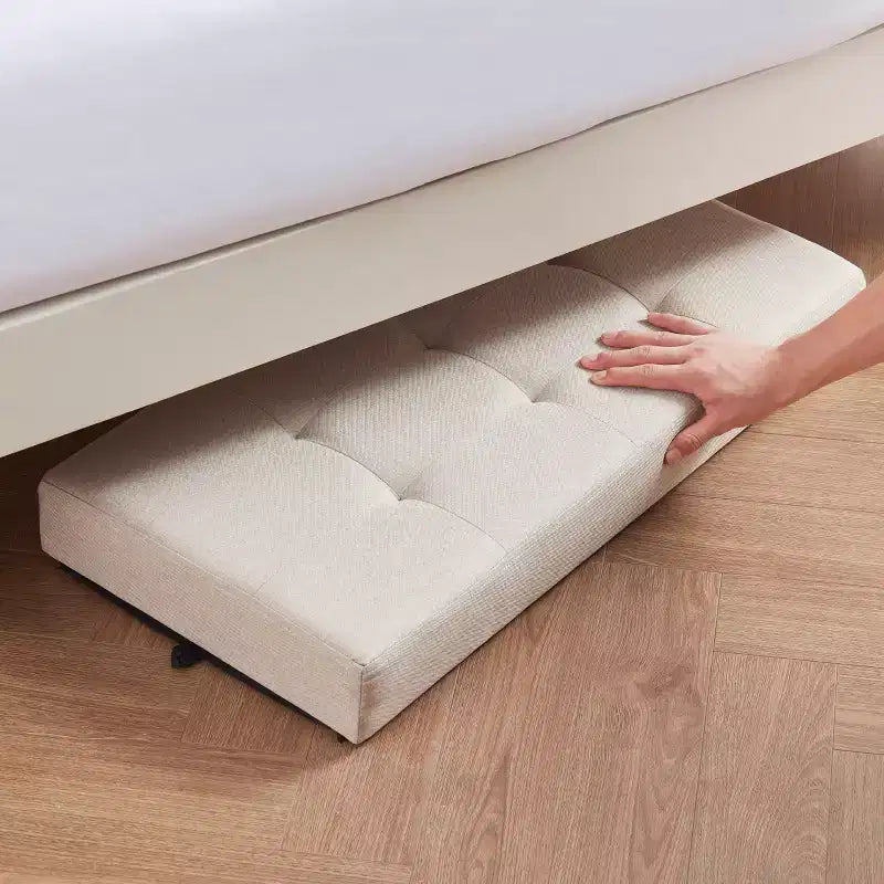 Panca contenitore/ottoman Ornavo Home pieghevole, capitonné, da 76 cm, in lino, con gambe, per camera da letto, ingresso e soggiorno