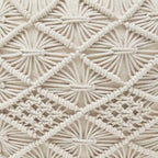 Ornavo Home Pouf Ottomano Intrecciato Macramè in Cotone - 18,5 x 15