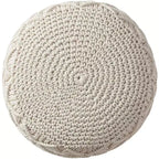 Ornavo Home Pouf Ottomano Intrecciato Macramè in Cotone - 18,5 x 15