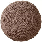 Ornavo Home Pouf Ottomano Intrecciato Macramè in Cotone - 18,5 x 15
