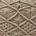 Ornavo Home Pouf Ottomano Intrecciato Macramè in Cotone - 18,5 x 15