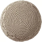 Ornavo Home Pouf Ottomano Intrecciato Macramè in Cotone - 18,5 x 15