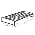 Struttura letto in metallo Garvee, piattaforma a basso profilo con doghe in acciaio, non è necessario il box spring, facile da montare