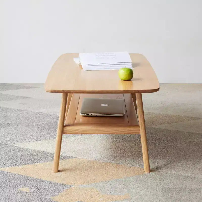Chic Crate - Tavolino da caffè in Legno Massello 100% dal Sapore Naturale, Montaggio Semplice e Ripiano Portaoggetti - Scrivania Multifunzione
