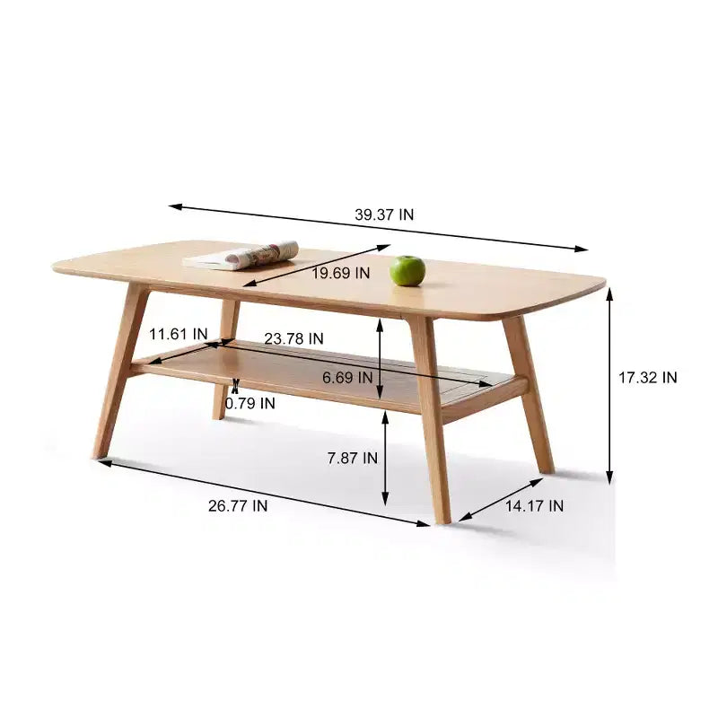 Chic Crate - Tavolino da caffè in Legno Massello 100% dal Sapore Naturale, Montaggio Semplice e Ripiano Portaoggetti - Scrivania Multifunzione