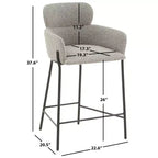 Sgabello da bancone Charlize in velluto - SFV4756 - Safavieh Couture