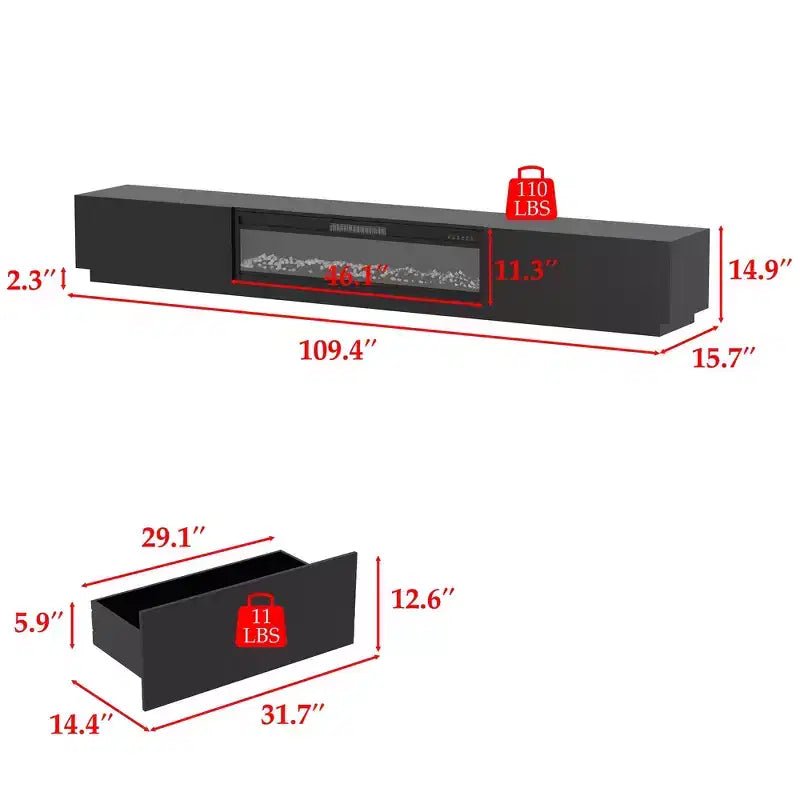 Mobile TV Famapy moderno minimalista, mobile per l'intrattenimento, console multimediale con cassetti e ripiani aperti