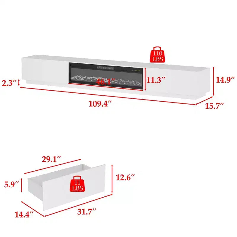 Mobile TV Famapy moderno minimalista, mobile per l'intrattenimento, console multimediale con cassetti e ripiani aperti