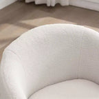 Poltrona Girevole Accent con Rivestimento in Velluto, Design a Botte, Anello in Metallo Verniciato a Polvere Nero, Blu