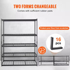 Scaffale portaoggetti VEVOR, 5 ripiani regolabili, capacità 907 kg, scaffali da garage resistenti, organizzatore in metallo, scaffalatura a filo metallico