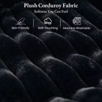 Divano letto componibile modulare Belffin con letto estraibile, in corduroy, doppia chaise longue con contenitore