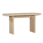 Set da pranzo ovale Whisen da 6 pezzi - Tavolo in legno di gomma con 4 sedie in rattan e panca, set da cucina moderno per 6 persone