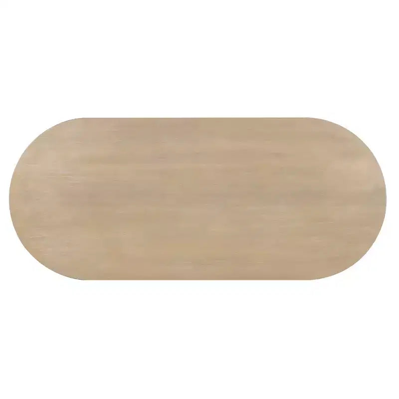 Set da pranzo ovale Whisen da 6 pezzi - Tavolo in legno di gomma con 4 sedie in rattan e panca, set da cucina moderno per 6 persone