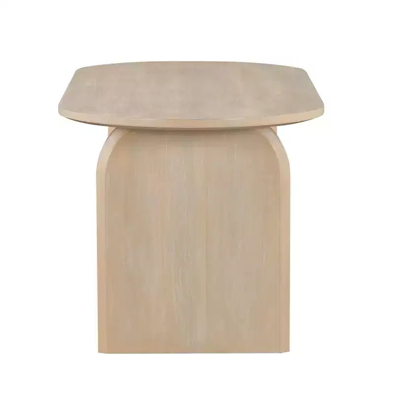 Set da pranzo ovale Whisen da 6 pezzi - Tavolo in legno di gomma con 4 sedie in rattan e panca, set da cucina moderno per 6 persone