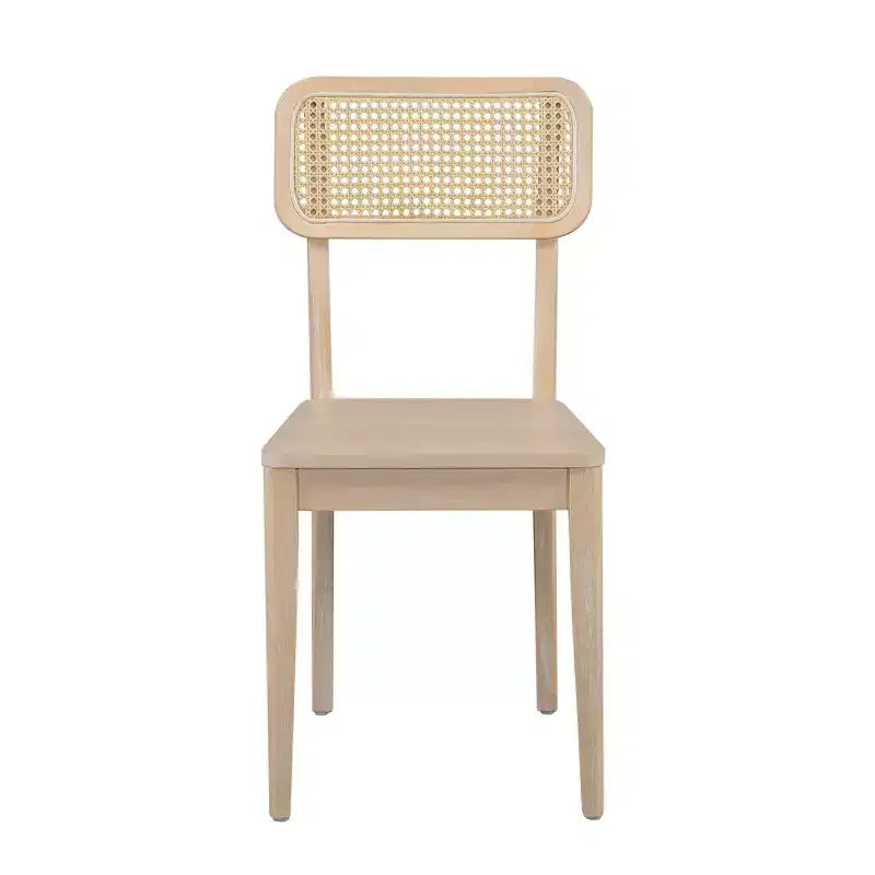 Set da pranzo ovale Whisen da 6 pezzi - Tavolo in legno di gomma con 4 sedie in rattan e panca, set da cucina moderno per 6 persone