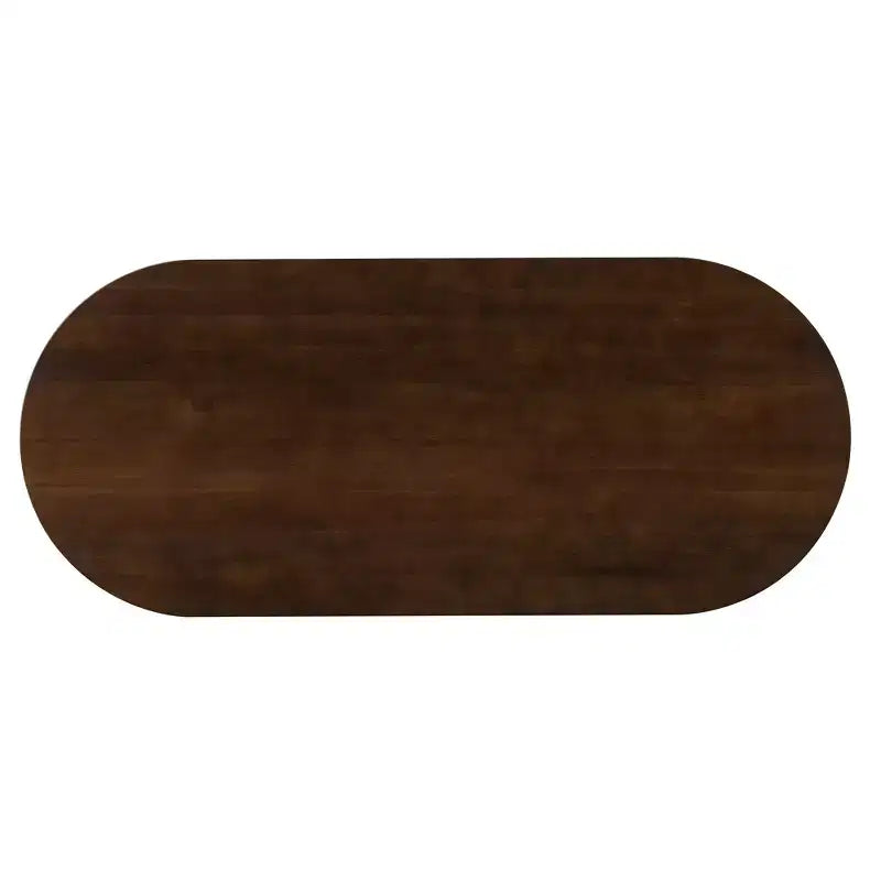 Set da pranzo ovale Whisen da 6 pezzi - Tavolo in legno di gomma con 4 sedie in rattan e panca, set da cucina moderno per 6 persone