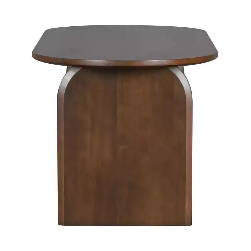Set da pranzo ovale Whisen da 6 pezzi - Tavolo in legno di gomma con 4 sedie in rattan e panca, set da cucina moderno per 6 persone