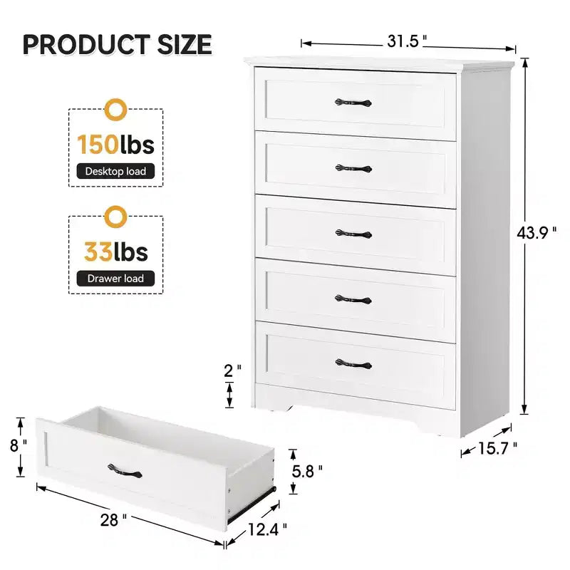 Cassettiera Whizmax per camera da letto con cassetti, cassettiera in legno per armadio, soggiorno, corridoio, cameretta, cameretta dei bambini