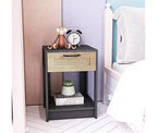 Comodino rustico in rattan con cassetti, comodino in legno per camere da letto in stile rustico o moderno
