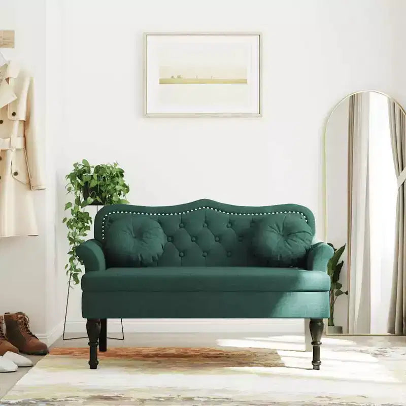 vidaXL Panchina con cuscini Verde scuro 47.4x25.6x29.5 Velluto