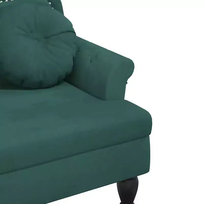 vidaXL Panchina con cuscini Verde scuro 47.4x25.6x29.5 Velluto